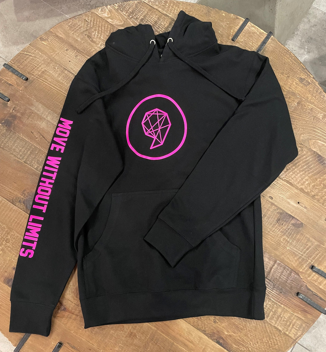 Private Party Black Hoodie with Pink